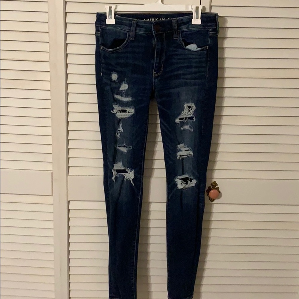Distressed no show jeans